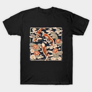 japanese style art golden koi fish T-Shirt